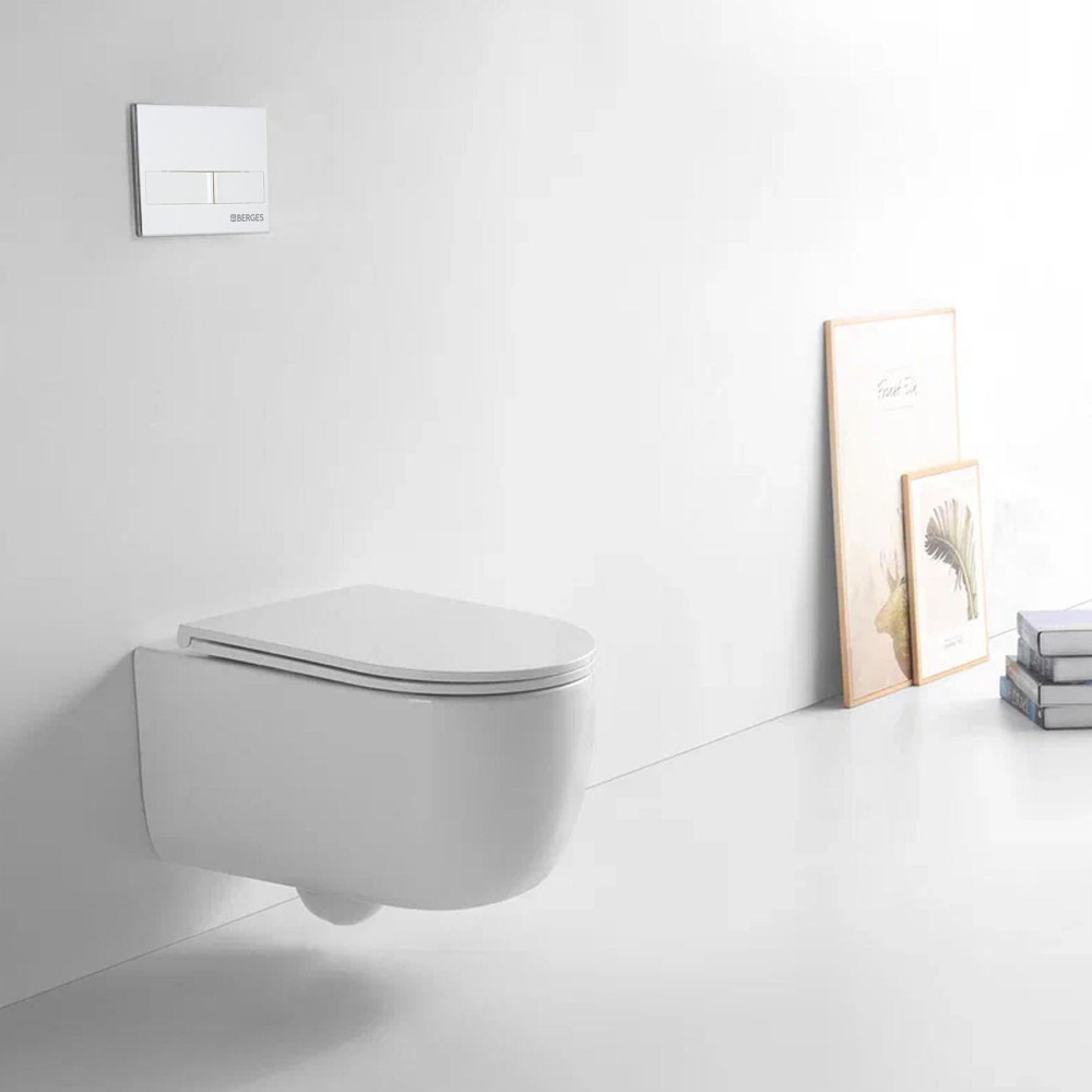 Унитаз подвесной Berges Tornas Rimless 082137 безободковый, белый