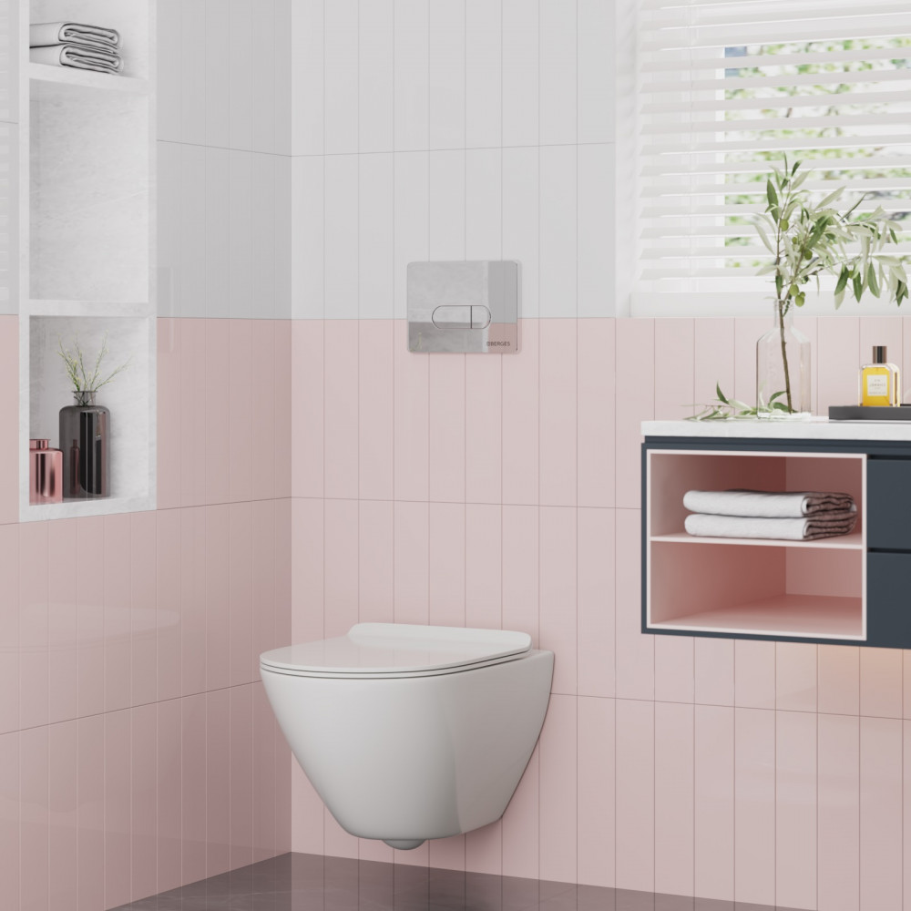 Унитаз подвесной Berges PUMA XL Rimless 082126 безободковый, белый