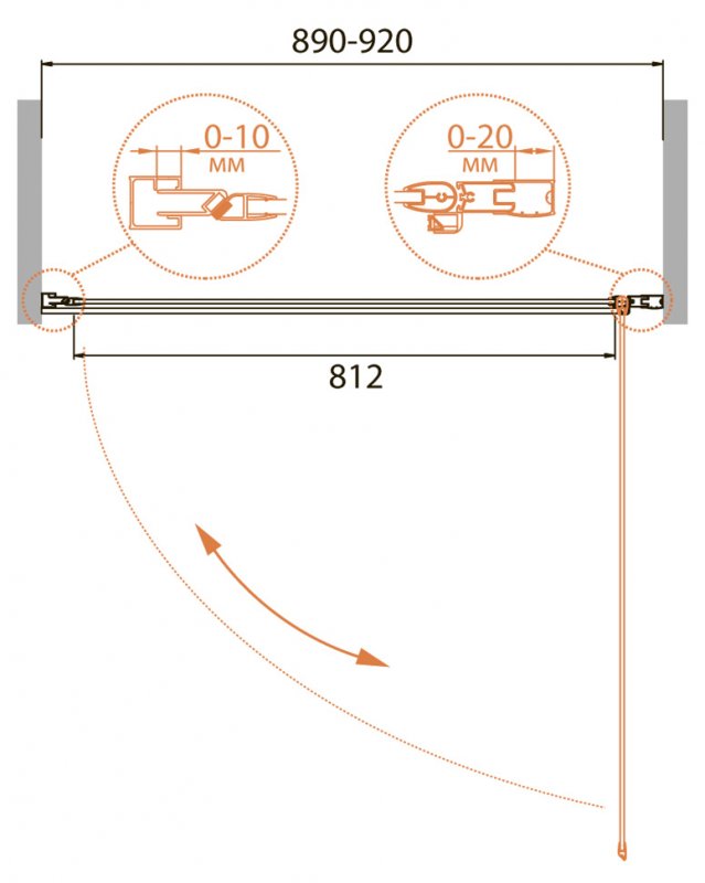 Душевая дверь Cezares RELAX-B-1-90-C-Bi