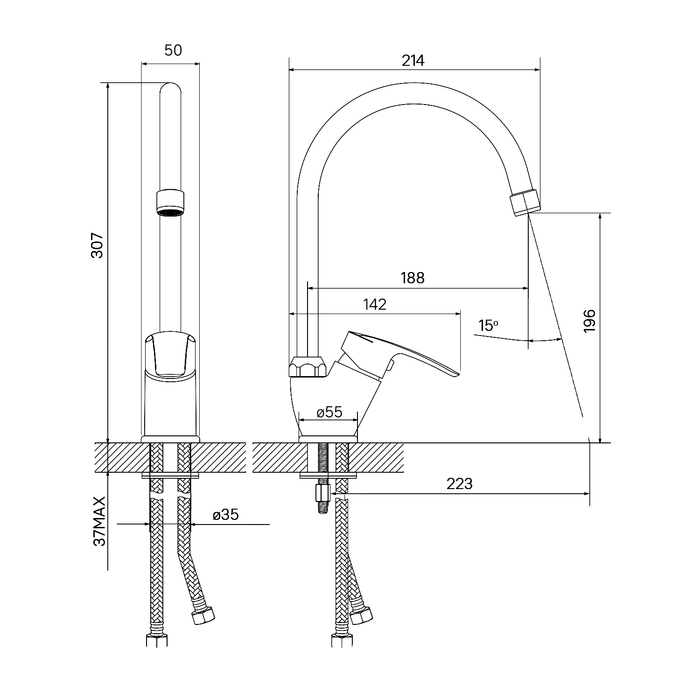 Смеситель для кухни Iddis Ray RAYSB00i05