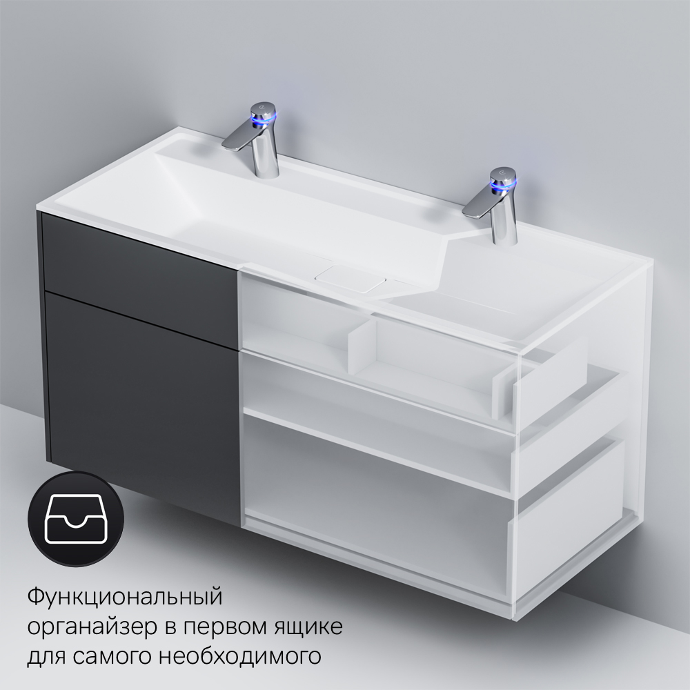 Тумба под раковину подвесная AM.PM Inspire V2.0 120 см графит матовый