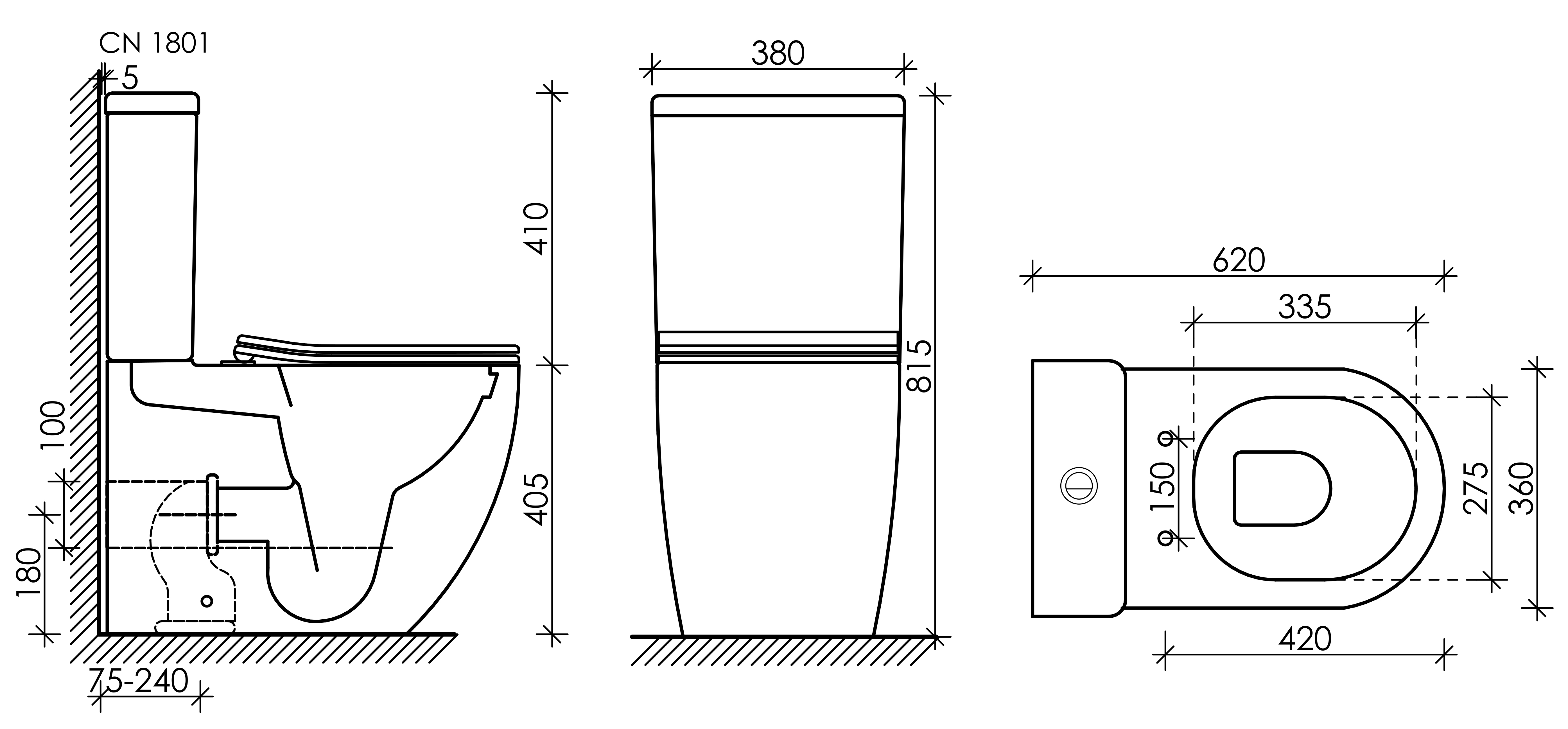 Унитаз-компакт Ceramica Nova Mia CN1801 с микролифтом, безободковый