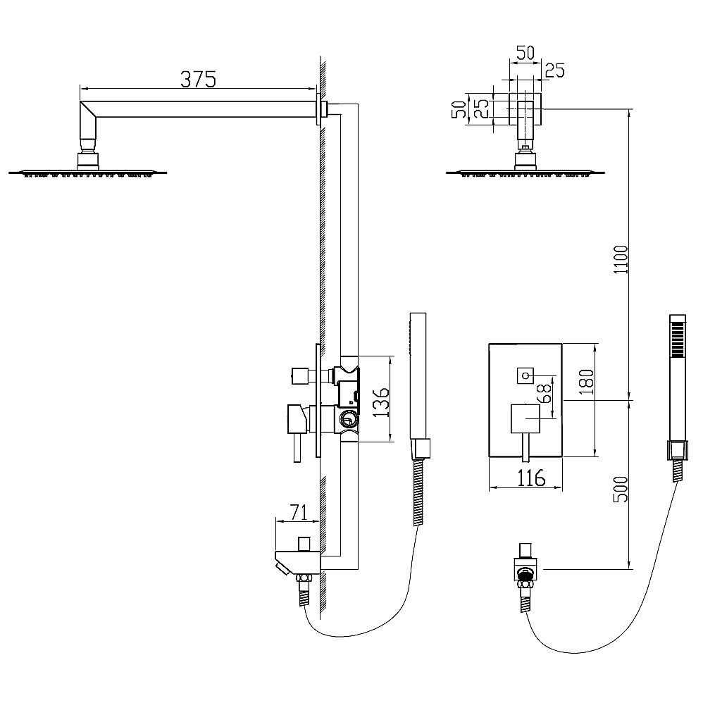 Душевая система встраиваемая RGW SP-54B