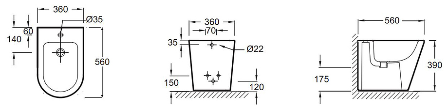 Биде напольное Jacob Delafon Rodin+ EBJ0002-00