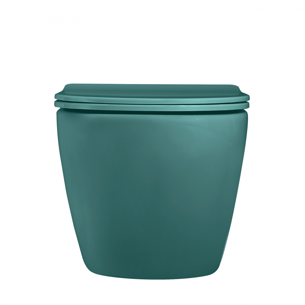 Унитаз Abber Bequem AC1101MBG подвесной темно-зеленый матовый, безободковый