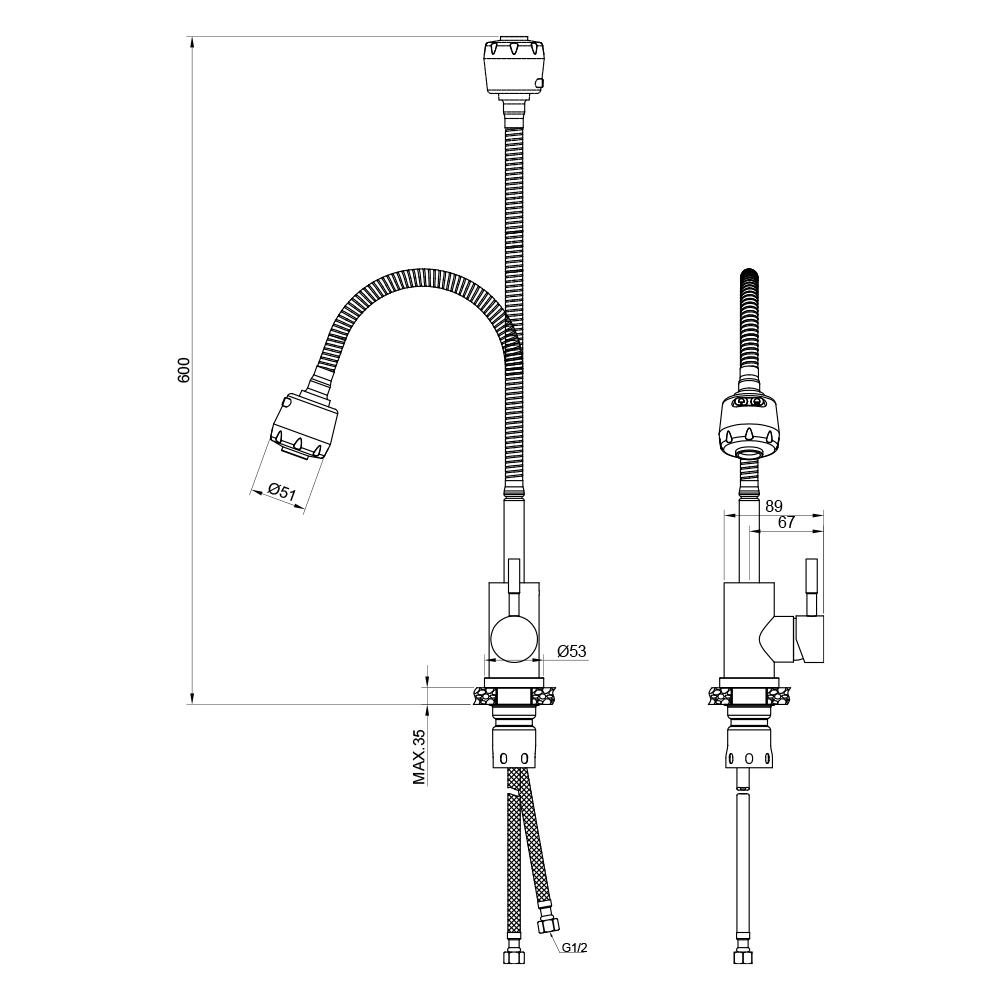Смеситель для кухни Olive's Balear 13435-4BL