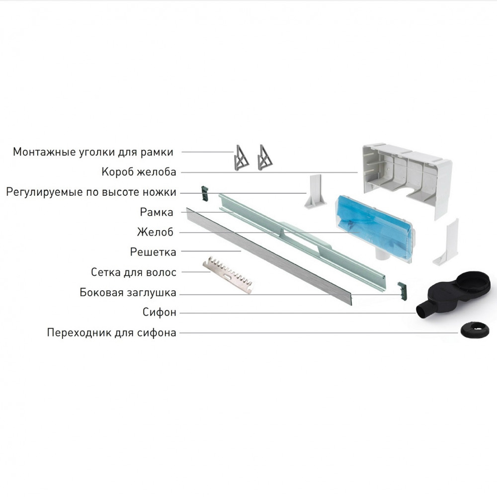 Душевой лоток Berges Wasserhaus Wall 1000 091157