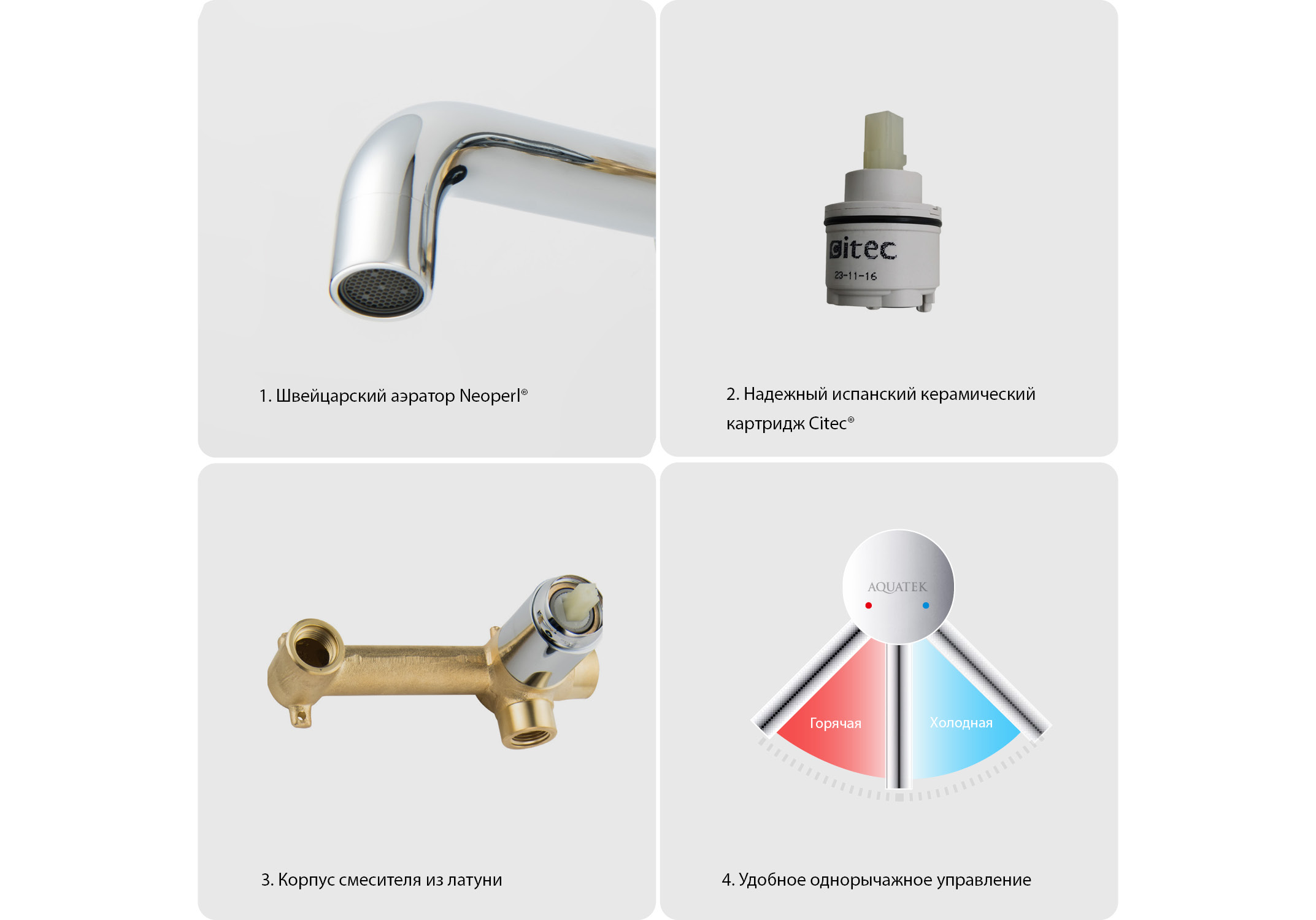 Смеситель Aquatek Европа AQ1313CR для раковины настенный