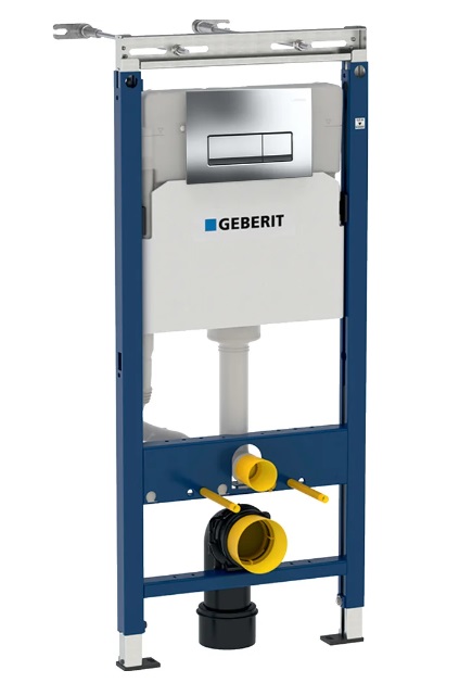Система инсталляции для унитазов Geberit Duofix Платтенбау 458.125.21.1 4 в 1 с кнопкой смыва, хром
