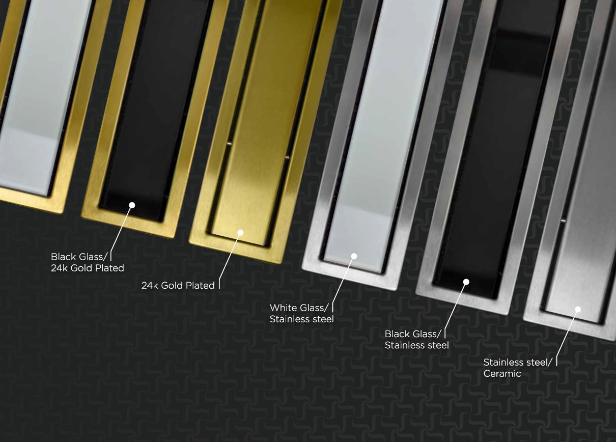 Confluo Premium Gold Black Glass Line 300 линейный трап PESTAN