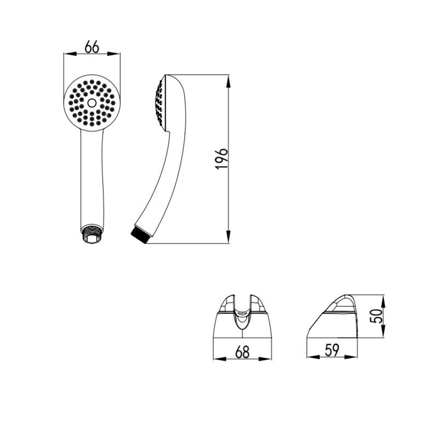 Душевой гарнитур с держателем Milardo 3301F68M16