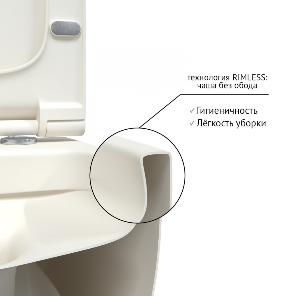 Унитаз подвесной Berges EGO XL 082228 безободковый, белый матовый