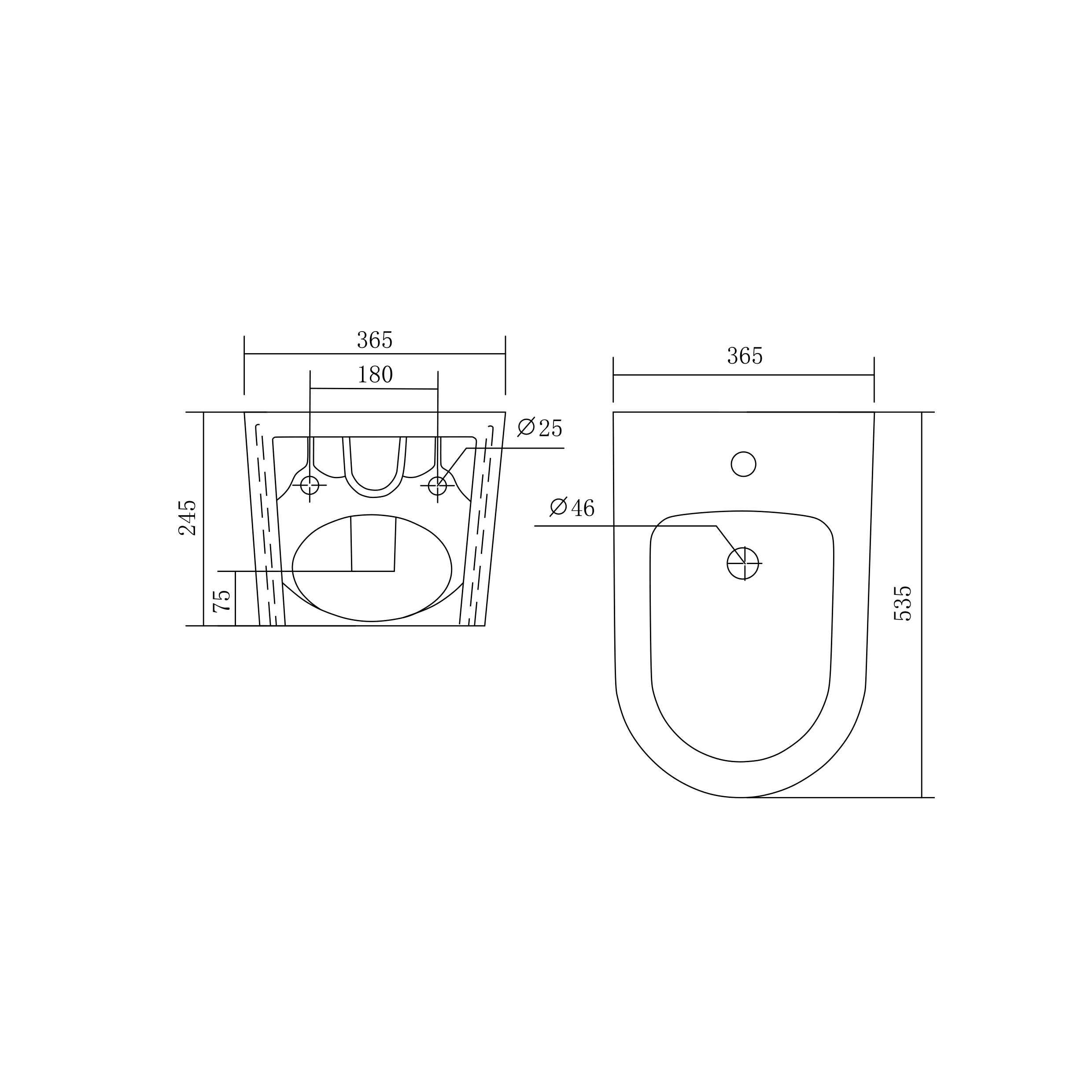 Подвесное биде Aquatek Оберон/Бетта AQ0516-00