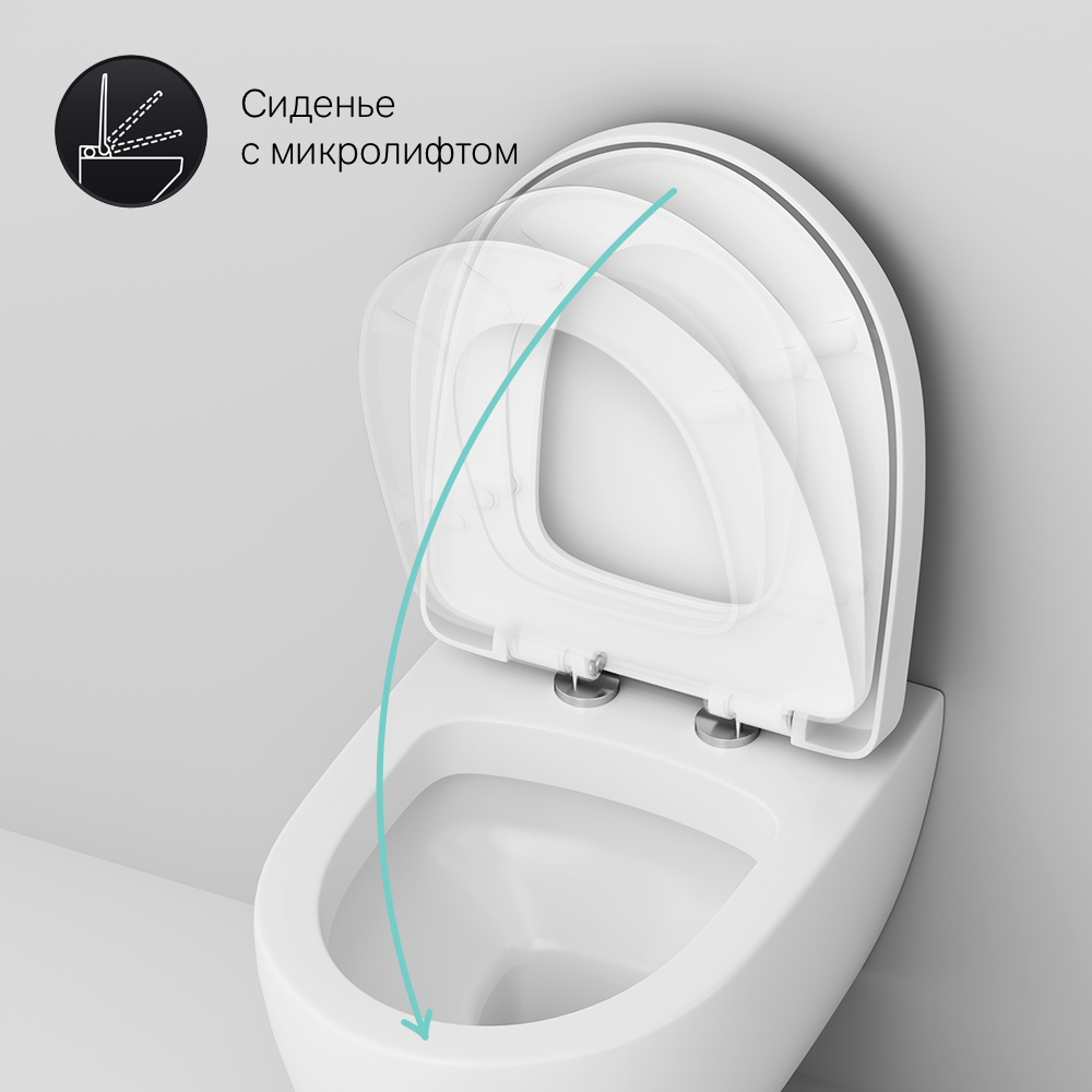 Унитаз подвесной AM.PM Awe с быстросъемным сиденьем микролифт