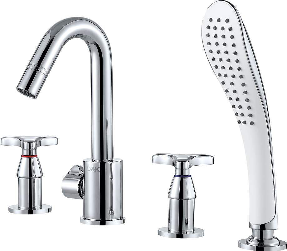 Смеситель встраиваемый на борт ванны D&K Hessen Goethe DA1384941 на 4 отверстия