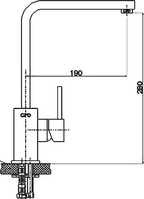 Смеситель для кухни GPD Quadro MTE90