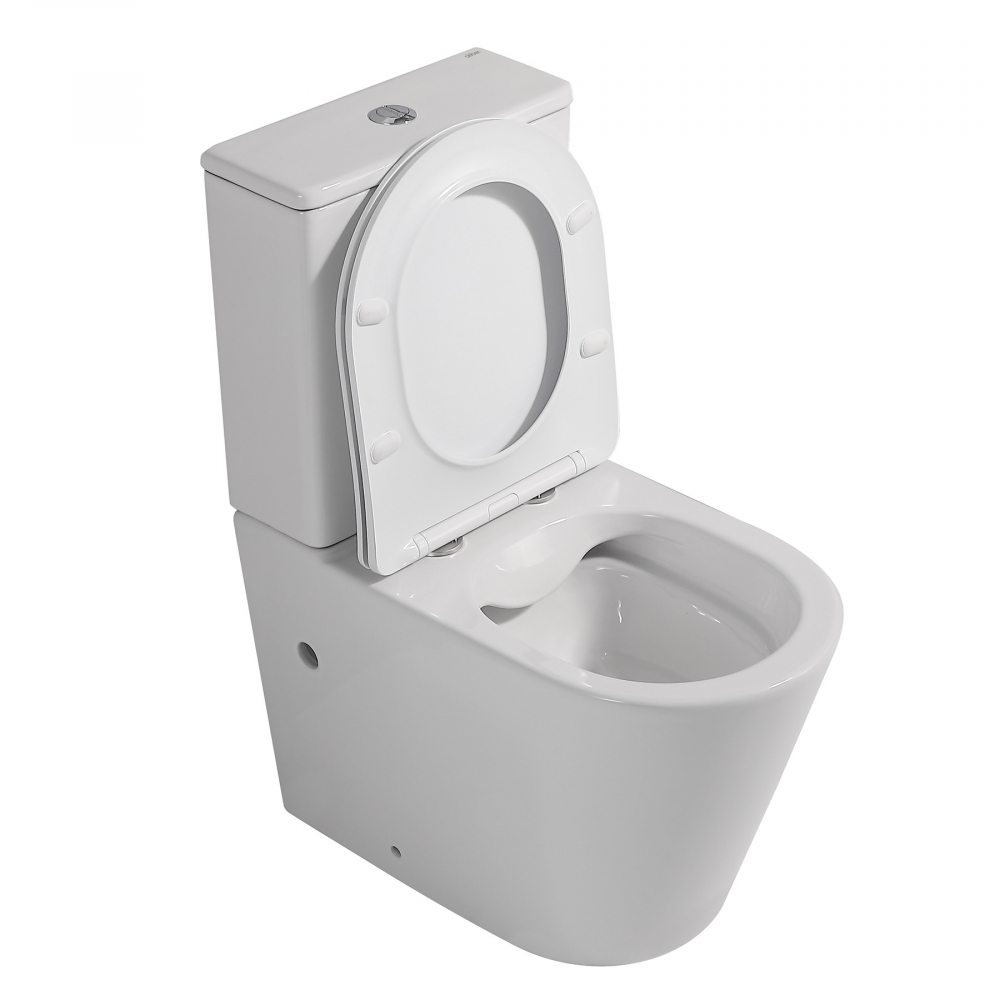 Унитаз Abber Bequem AC1112 компакт белый, безободковый