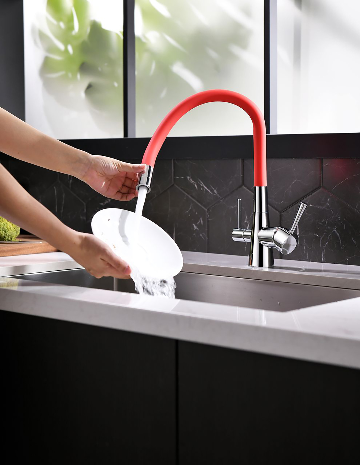 Смеситель Lemark Comfort LM3075C-Red для кухни с подключением к фильтру с питьевой водой