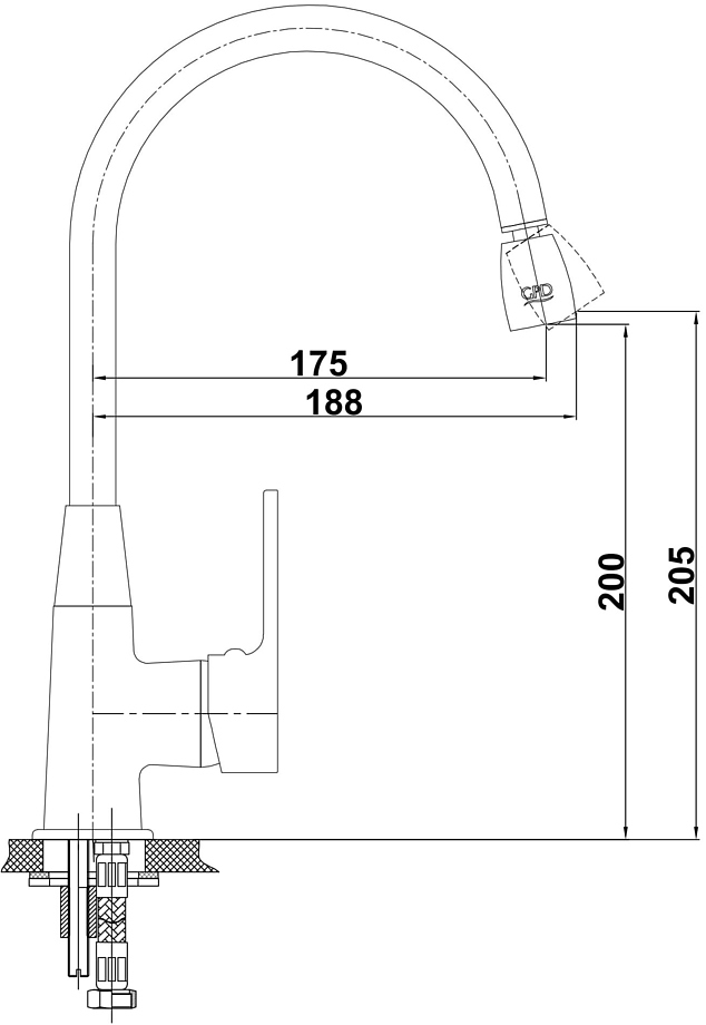 Смеситель для кухни GPD Solus MTE55