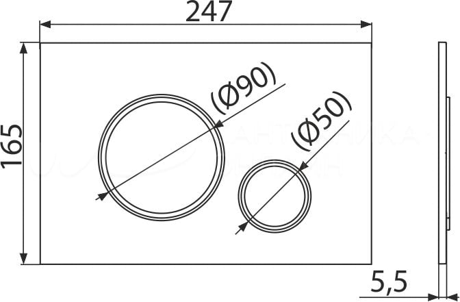 Кнопка смыва AlcaPlast THIN M775 белый / золото
