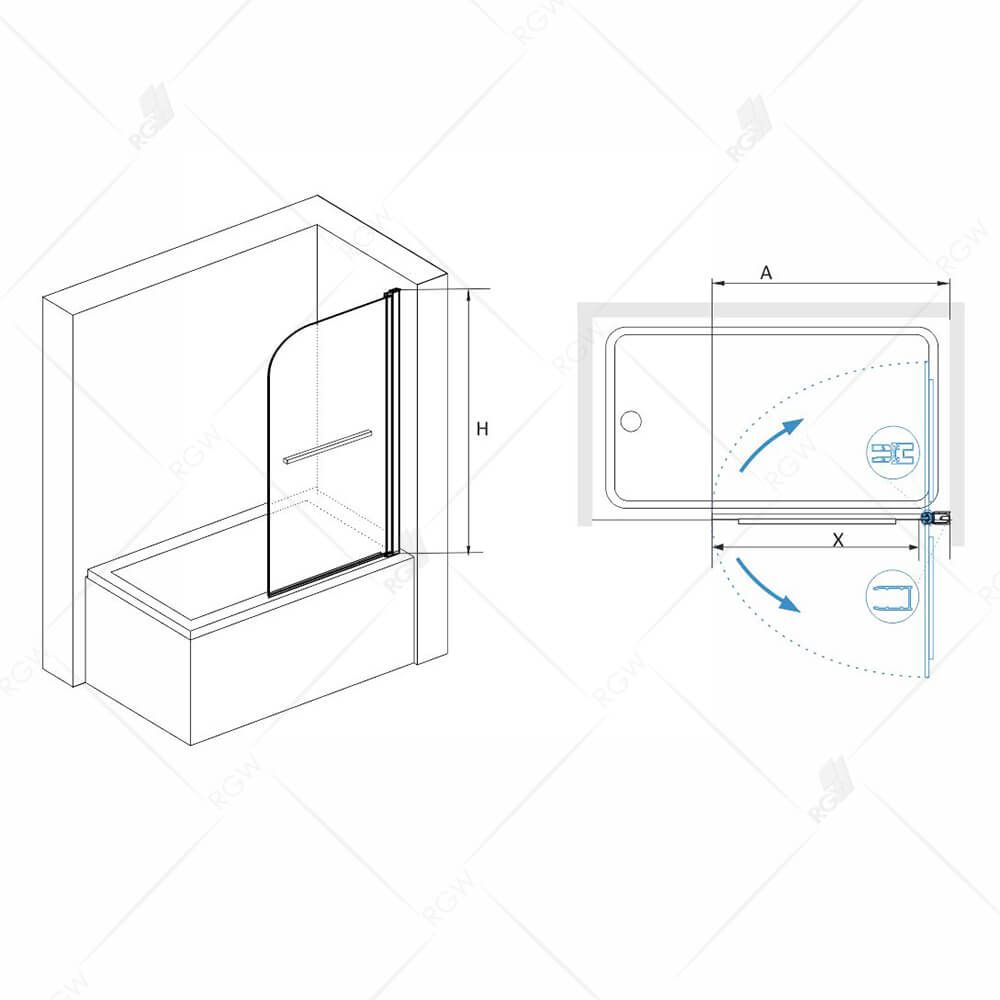 Шторка на ванну RGW SC-15 80х140