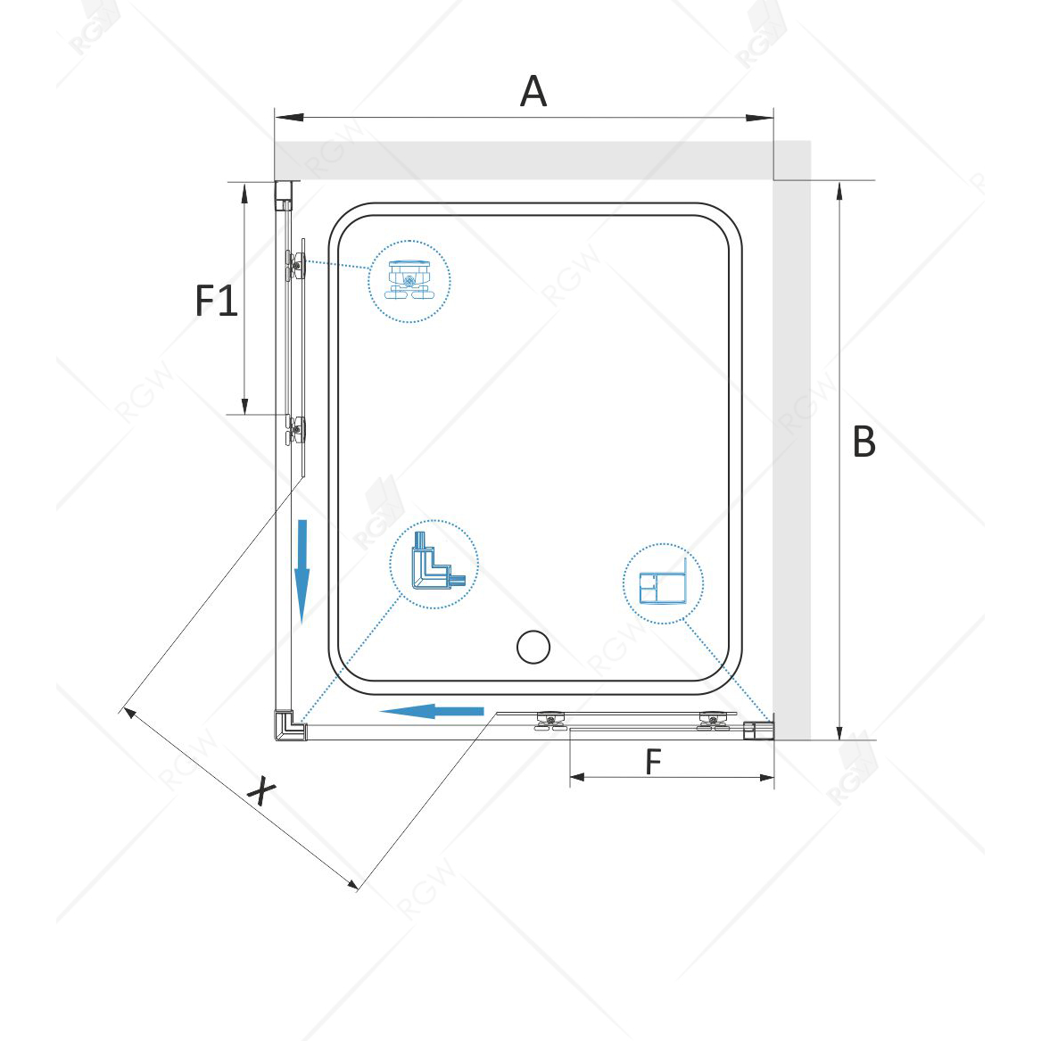 Душевой уголок RGW Classic CL-34 90х90