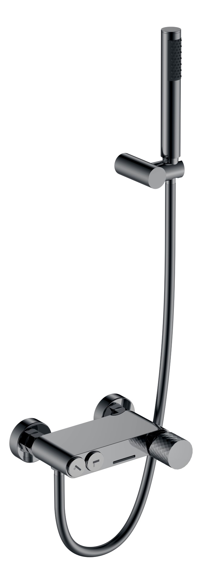 Смеситель Boheme STICK для ванны Shine Gun Metall c ручкой DIAMOND 123-SGM