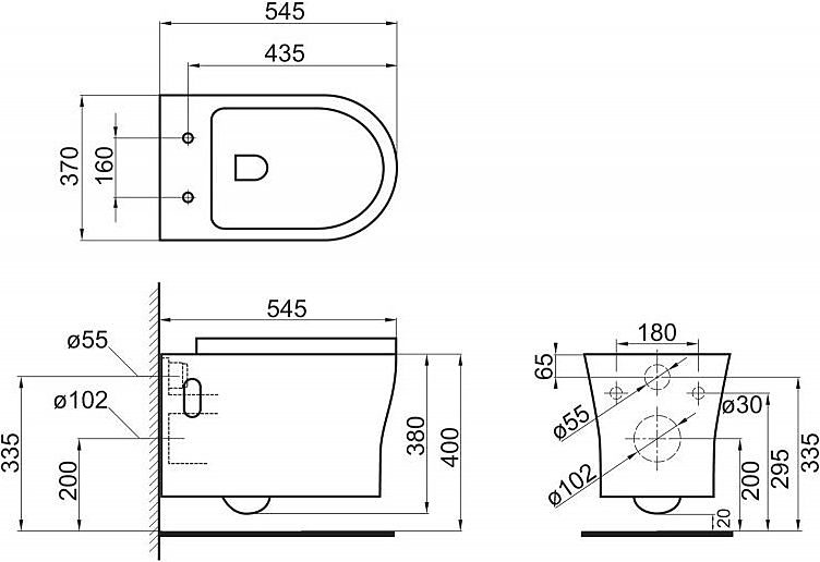 Унитаз подвесной BelBagno ANCONA BB1224CHR-SM