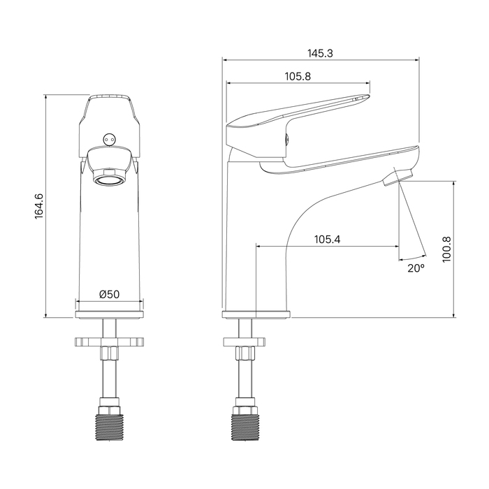 Смеситель для раковины Iddis Torr TORSB00i01