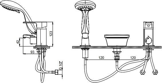 Смеситель на борт ванны GPD Atros MAK67