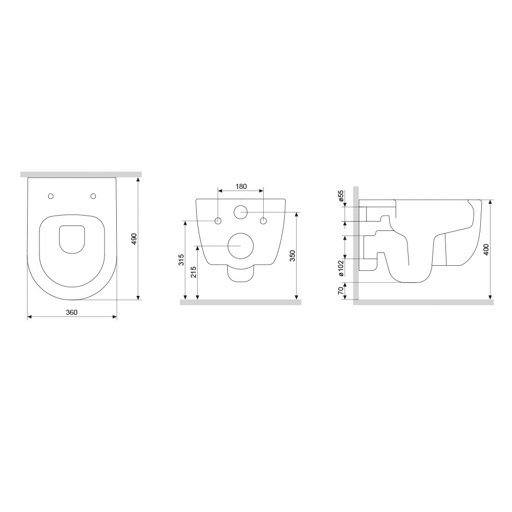 Унитаз подвесной AM.PM Sirius с быстросъемным сиденьем микролифт