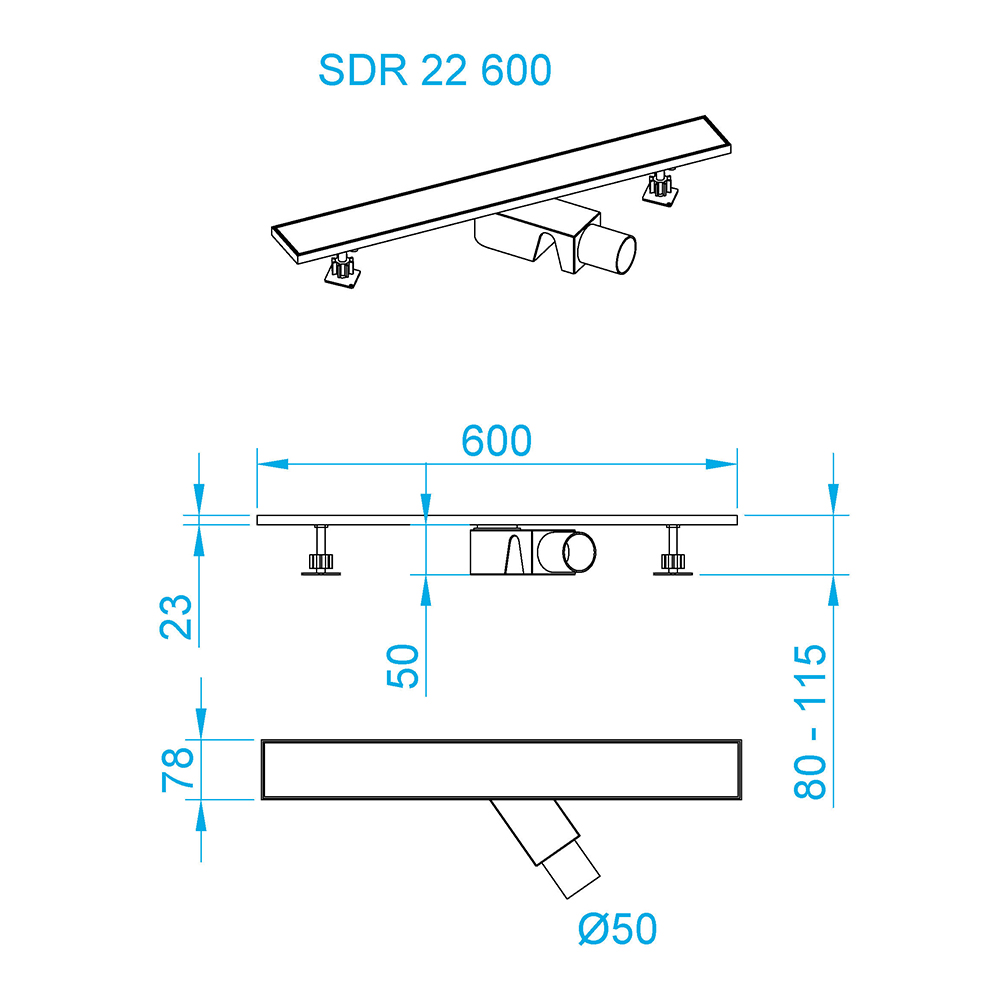 Душевой трап RGW SDR-22 600 мм