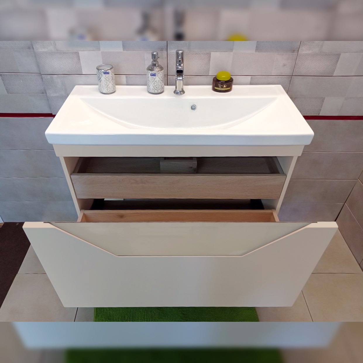 Тумба с раковиной Бриклаер Брайтон 100 подвесная, глиняный серый