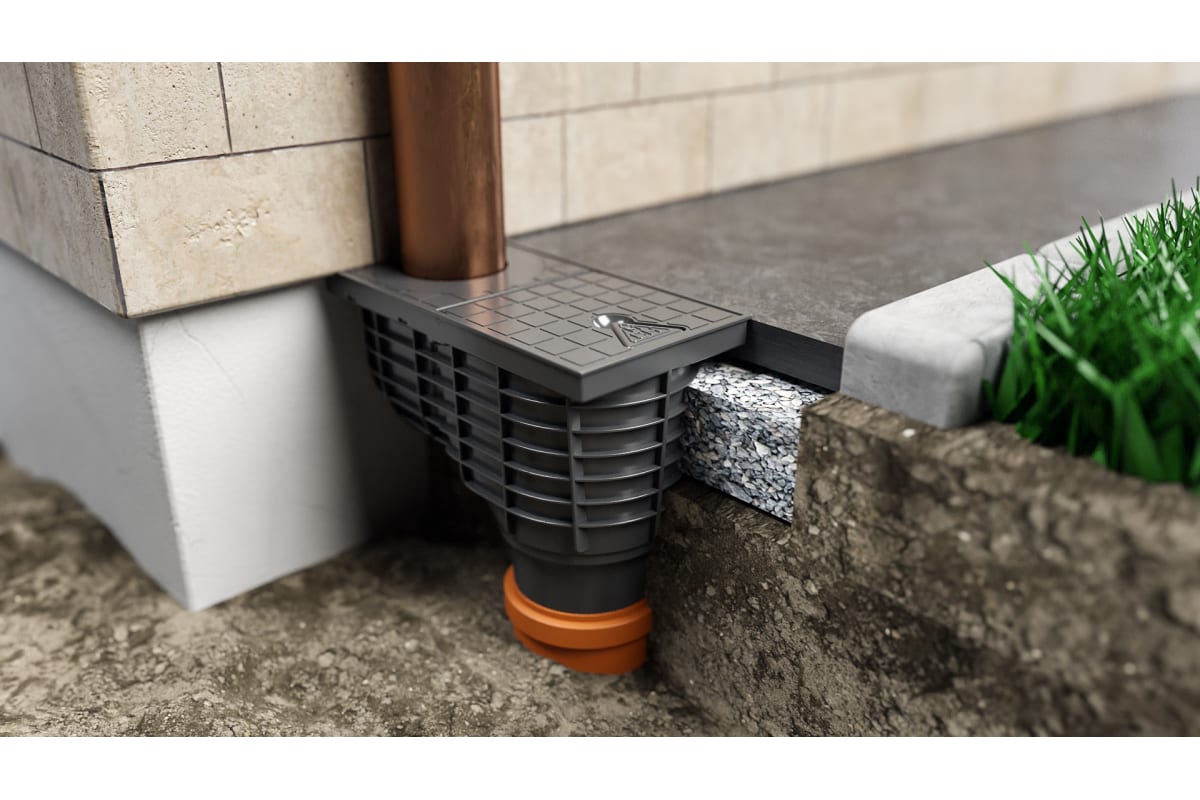 Дождеприёмник-трап ALPEN-MCH 325 E со сливом из крыши