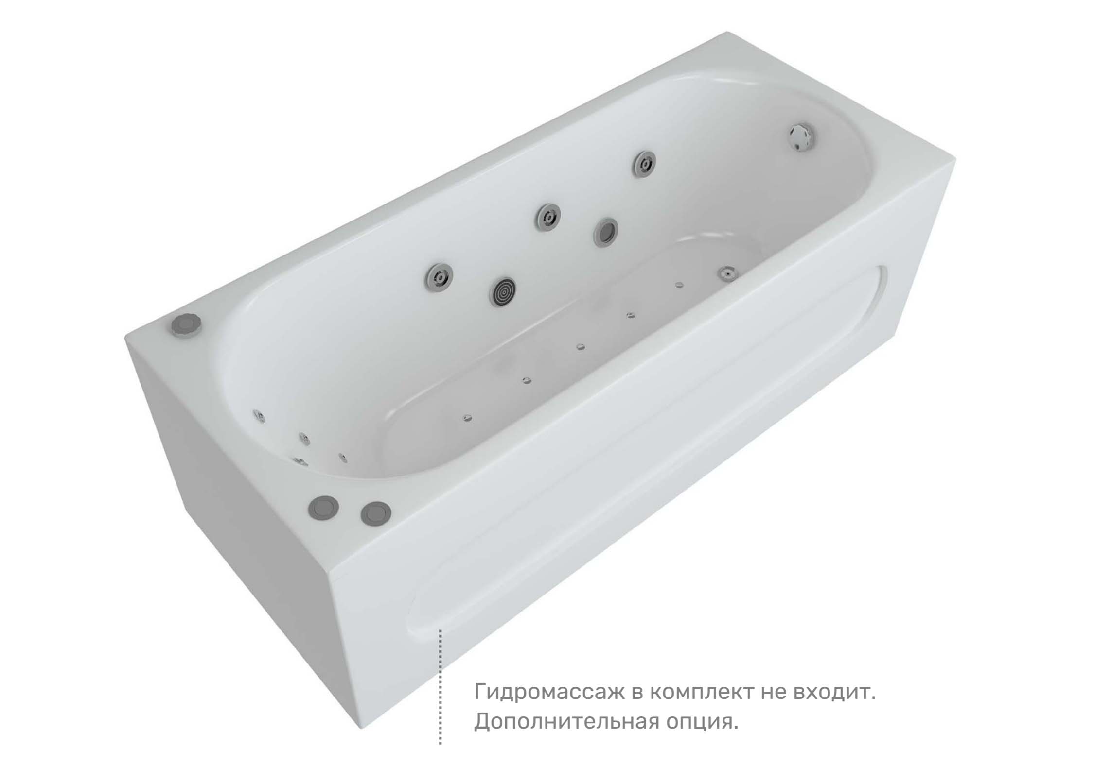 Акриловая ванна Aquatek Оберон OBR160-0000041 160х70 см с фронтальным экраном (слив справа)