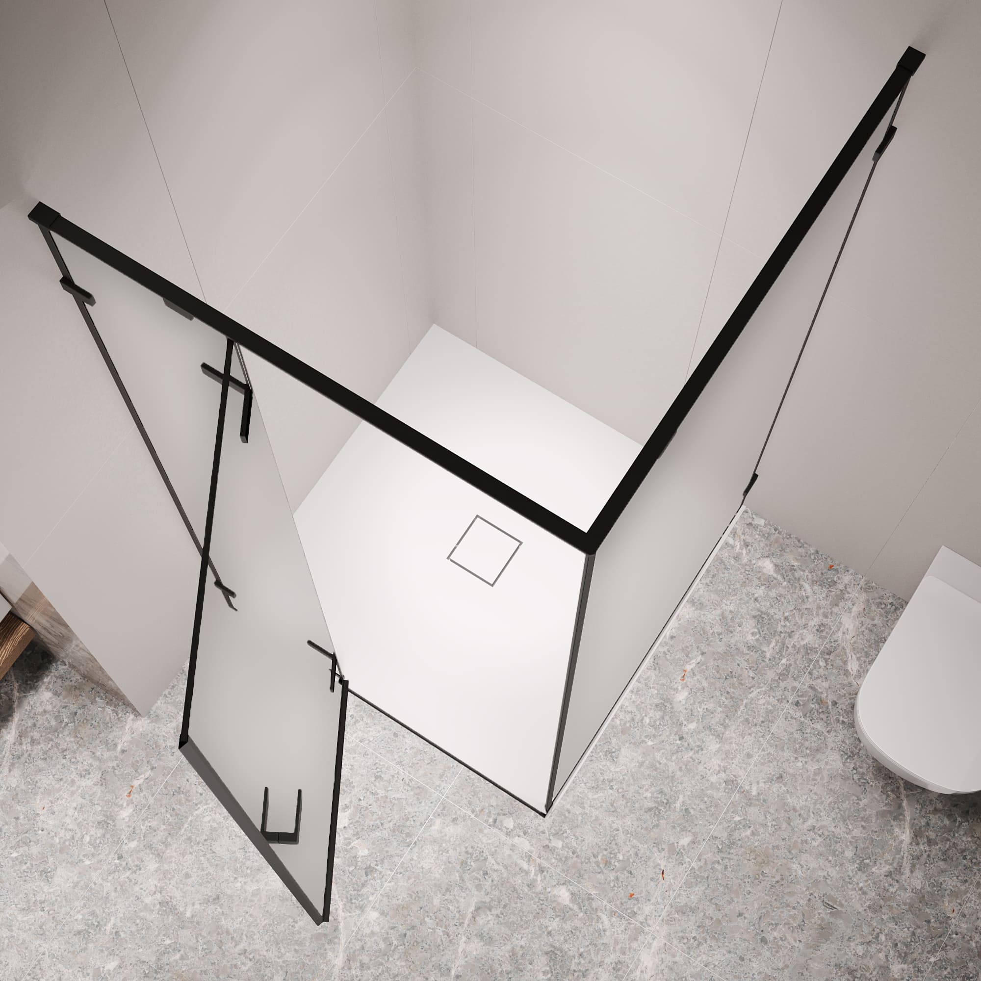 Душевой уголок RGW SV-030B 100х100 с распашной дверью матовое