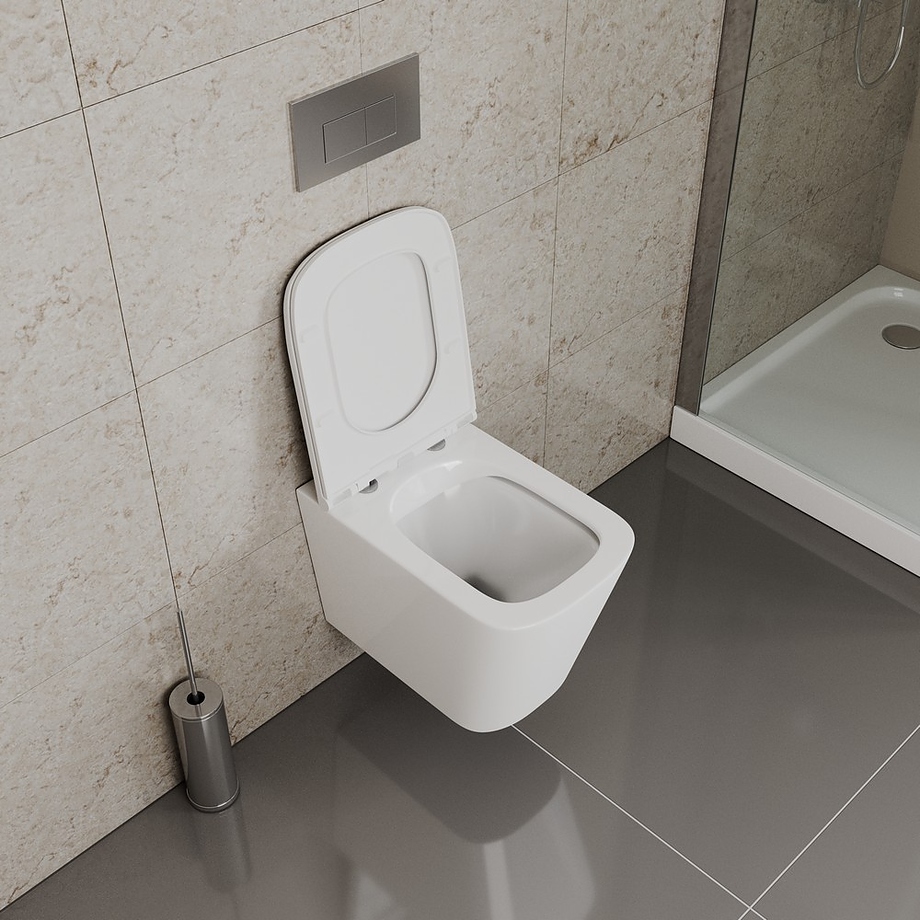 Унитаз подвесной D&K Quadro DT1516016 безободковый, белый