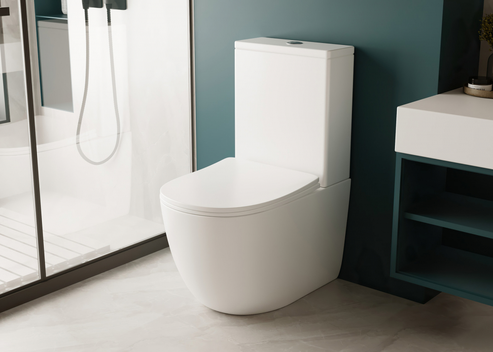 Унитаз Abber Bequem AC1110 компакт белый, безободковый