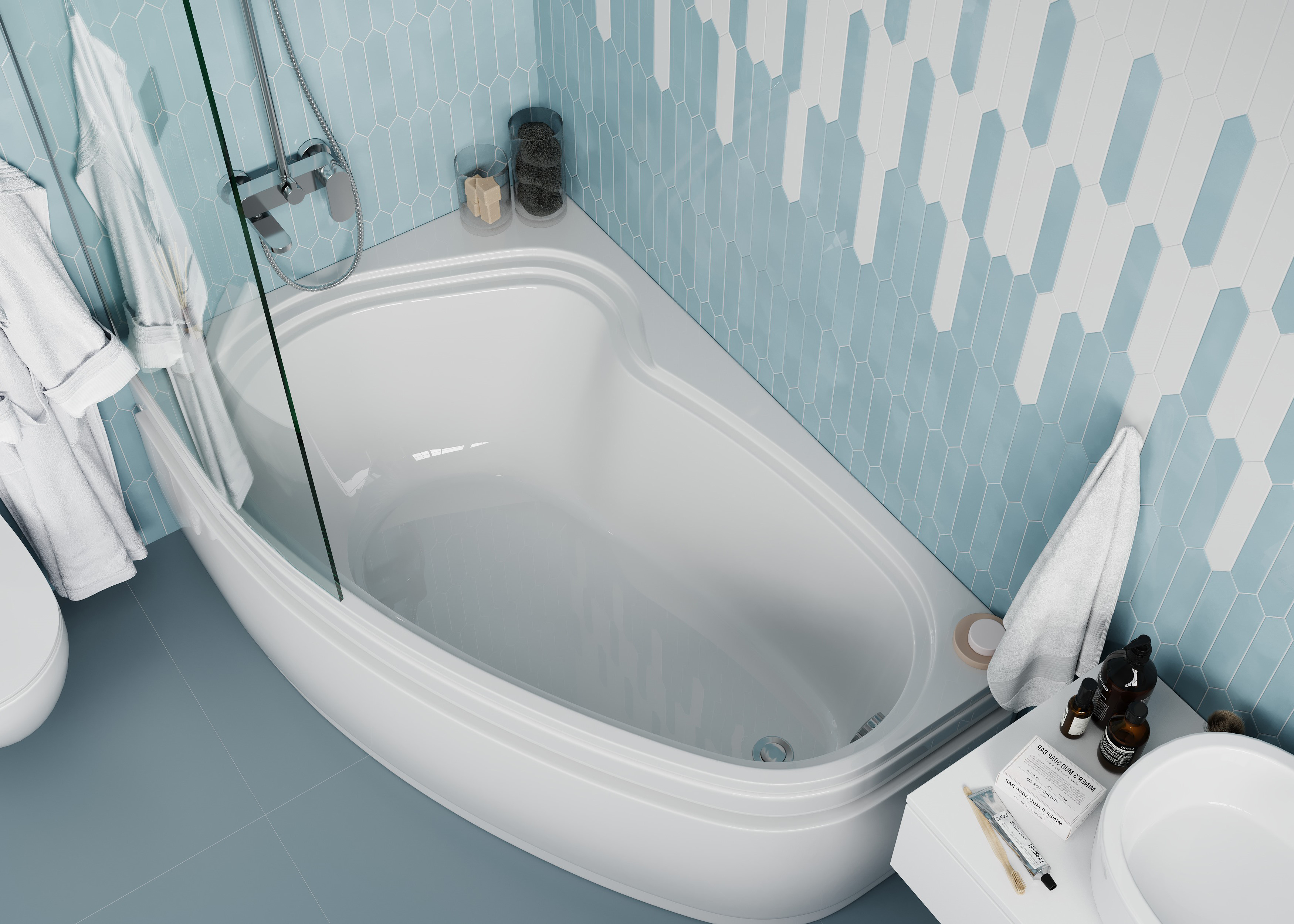 Акриловая ванна VAGNERPLAST Avona VPBA159AVO3LX-04 150x90 left