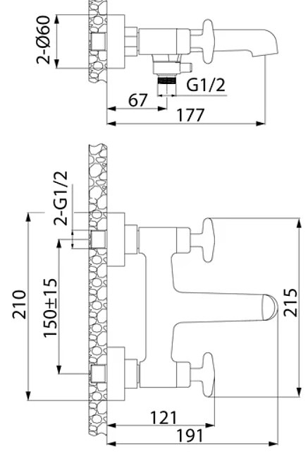 Смеситель для ванны Iddis Acros ACRSB02i02WA