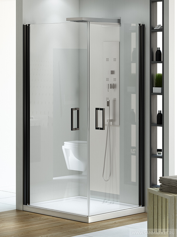 Душевая шторка New Trendy Negra Platinum 90х80 см