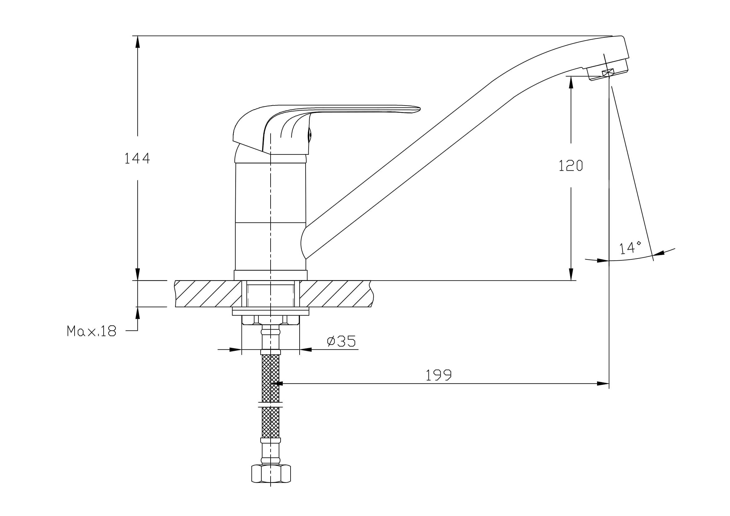 Смеситель для кухни Rush Fiji FI1835-27 хром