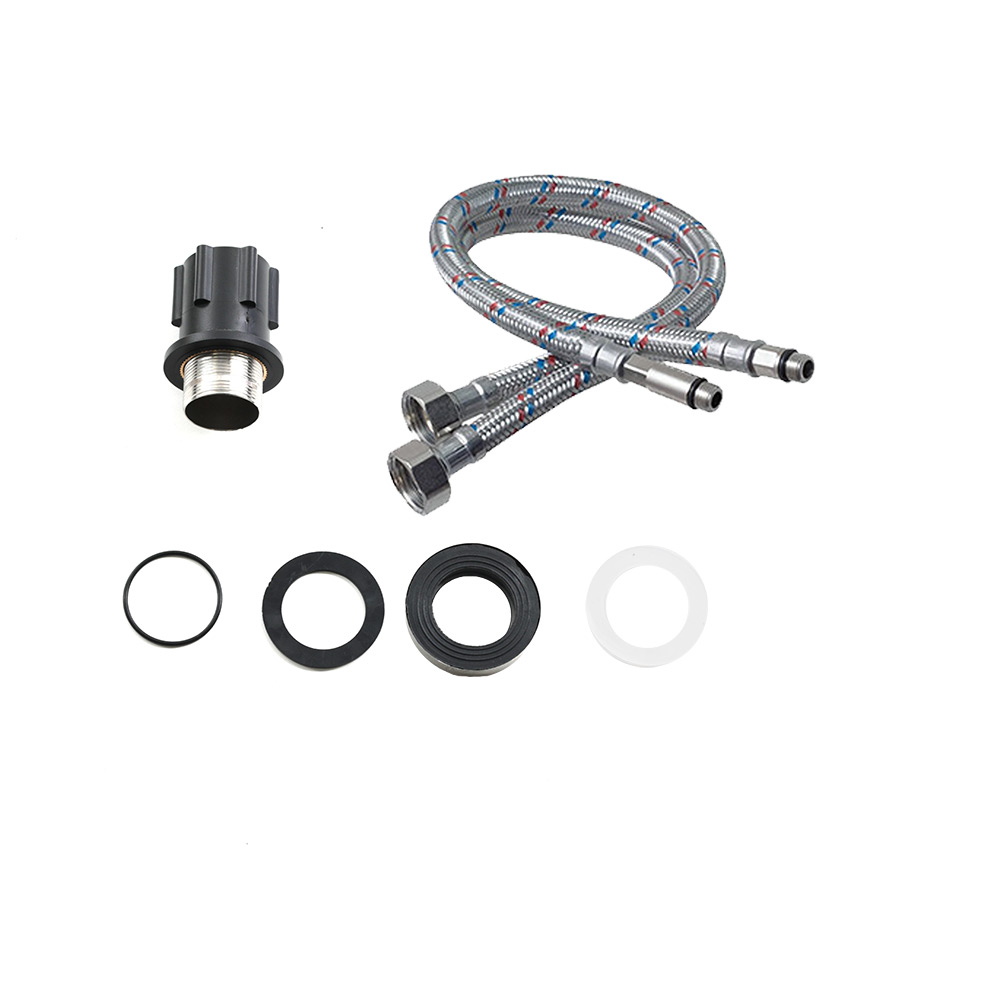 Смеситель для кухни MELANA ELASTICO-610401B нерж.сталь, однорычажный, сатин+черный