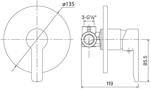 Смеситель для душа Iddis Sena SENSB00i66
