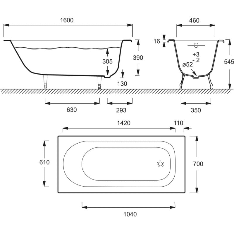 Чугунная ванна Jacob Delafon Soissons 160x70