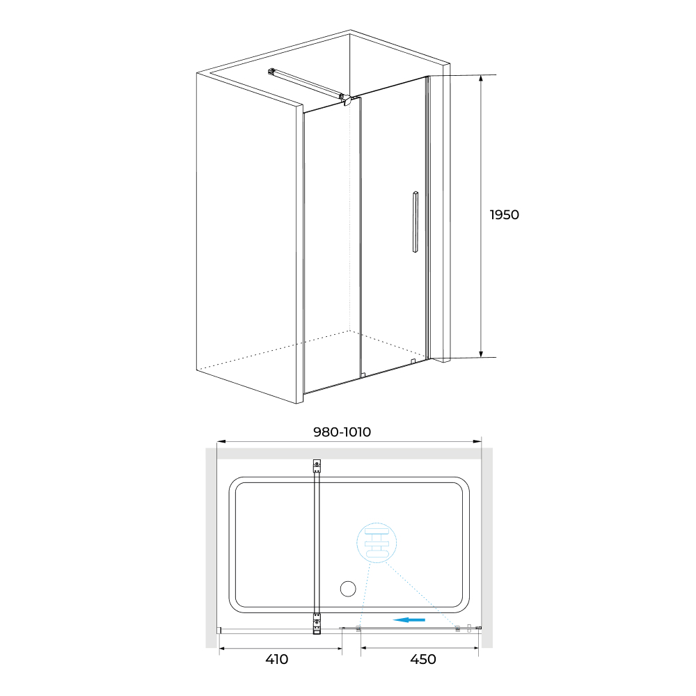 Душевая дверь RGW TO-18B 100х195