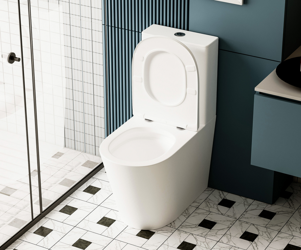 Унитаз Abber Bequem AC1112TMW компакт белый матовый, безободковый, смыв торнадо