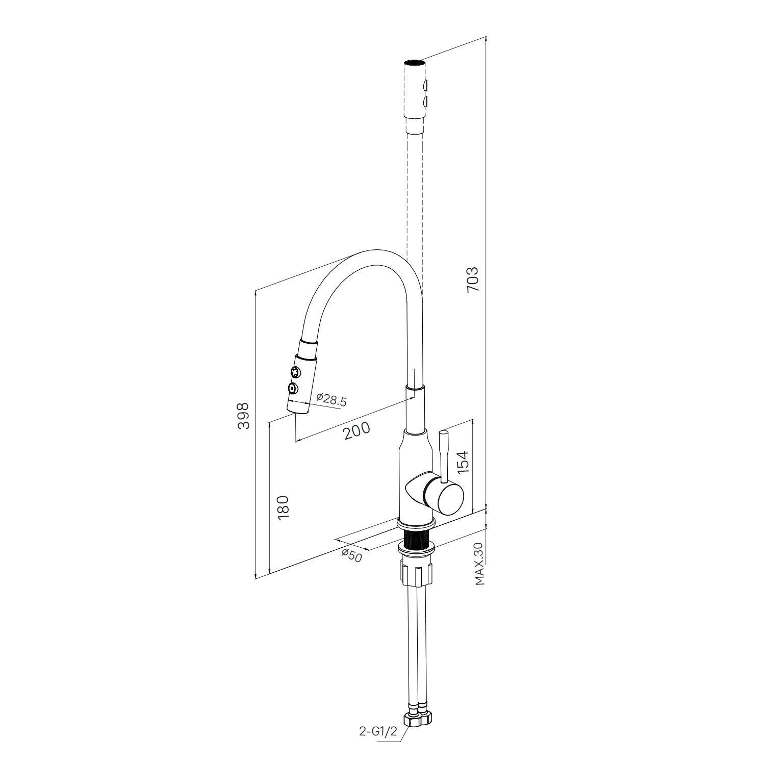 Смеситель для кухни Milardo Meal M01BL2FM05