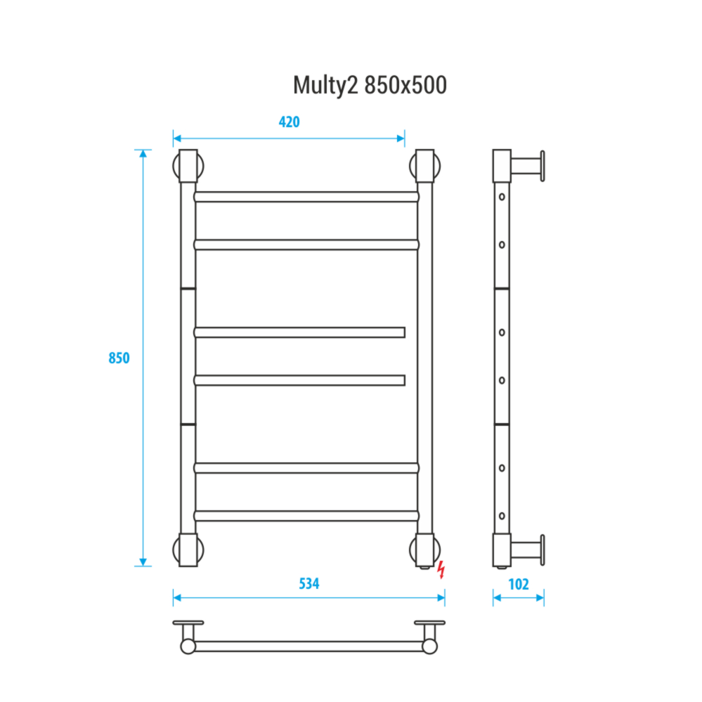 Электрический полотенцесушитель Energy Multy2 850х500