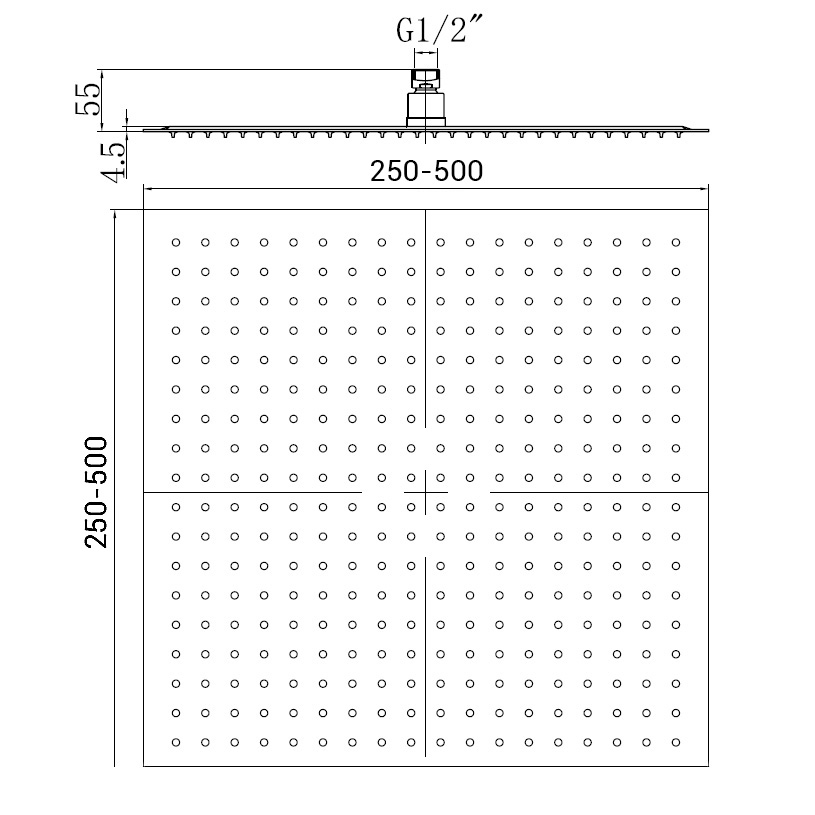 Верхний душ RGW SP-82B 30х30